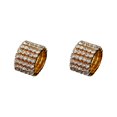 thumbnail image 4 of Maytalsory Bague en Cristal Extensible de Luxe Unique pour Déclaration d'Amour Bague Incrustée à la Mode Dorée 5 Rangées 2Ensemble, 4 of 6