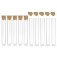thumbnail image 1 of Unique Bargains 12x60mm Plastic Round Base Test Tubes with Cork Stoppers 50 Pack, 1 of 5