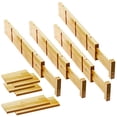 thumbnail image 1 of TFixol Adjustable Bamboo Drawer Organizer - Expandable Storage for Kitchen, Office, and Wardrobe - Multi-Compartment Design for Utensils, Socks, and Accessories, 1 of 6