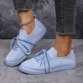 thumbnail image 3 of Espadrilles Mode Basses en Tricot pour Femmes, Automne, Extensibles, à Lacets, à Enfiler, Chaussures Plates de Marche Décontractées, 3 of 7