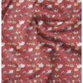 thumbnail image 1 of Soimoi Orange Cotton Poplin Fabric Rabbit Animal Printed Fabric 1 Yard 56 Inch Wide, 1 of 6