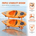thumbnail image 3 of VEVOR Freestanding Kayak Storage Rack, Kayak Stand for 4 Kayak Canoe Paddleboard, Heavy-duty Steel Kayak Hanger Holder with Padded Arms and Adjustable Width, 220LBS Max Load, 3 of 9