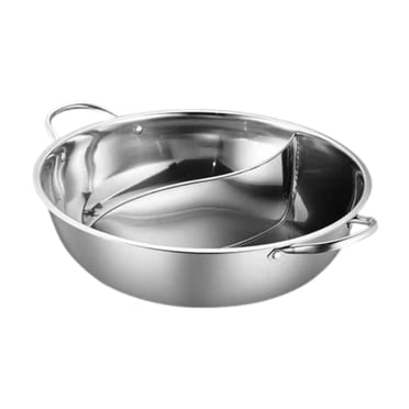 Siruishop Shabu Shabu Pot Hot Pot with Divider Mandarin Duck Pot Kitchen Supply Double Flavor Hotpot Hot Pot Cooking Pot for Party Home 30cm