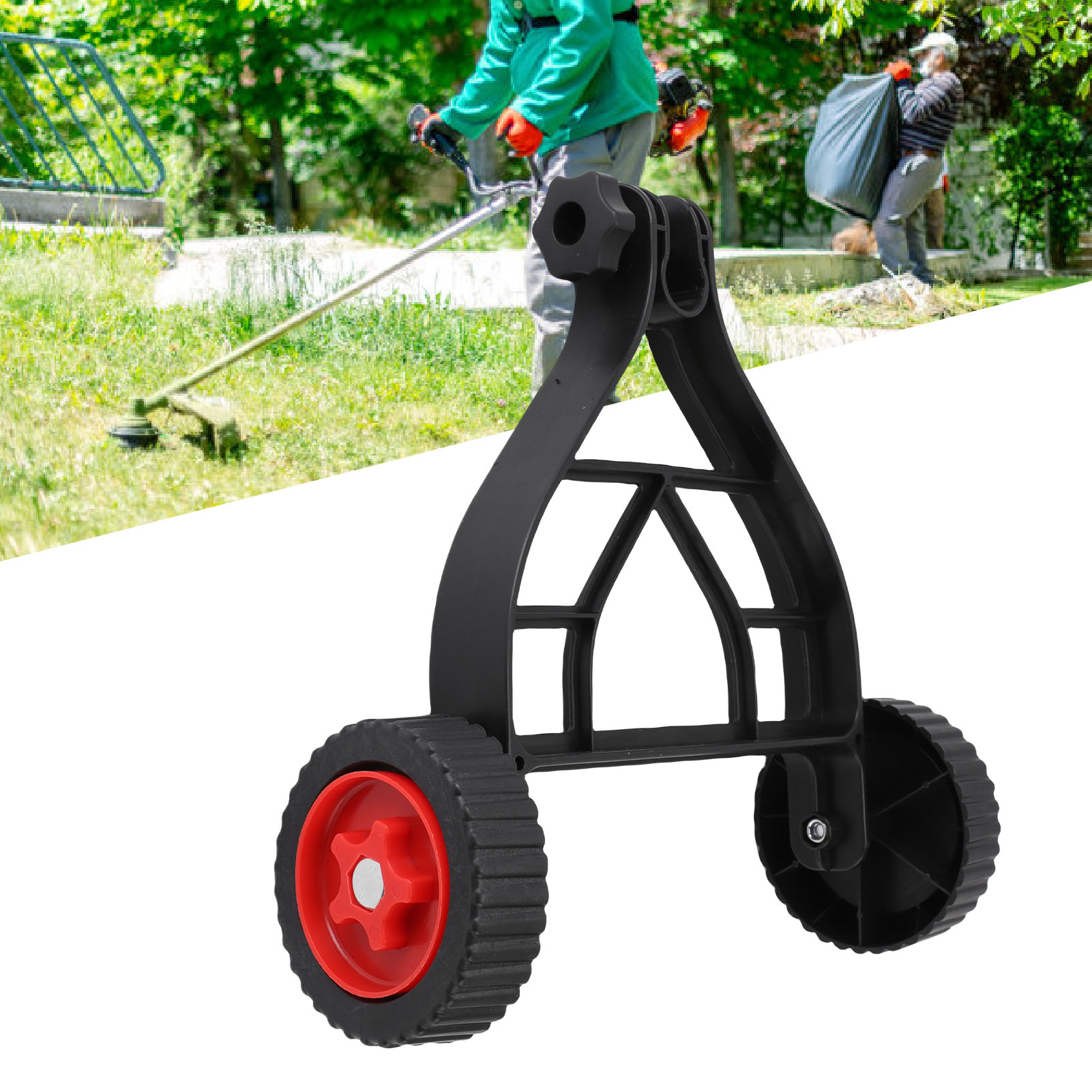 String Trimmer Wheel Attachment, Adjustable Weed Trimmer Auxiliary Wheel Metal Stable  for Yard