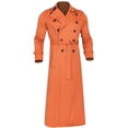 thumbnail image 5 of TIMIFIS Men's Full Length Trench Coat Long Wool Overcoat Winter Windbreaker-Orange - Fall, 5 of 5