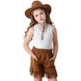 thumbnail image 2 of RIJOPUTY Shorts de Soccer pour Filles 10-12 Shorts de Danse Jeans Évasés pour Ados Shorts à Carreaux Rouges Shorts d'Entraînement Sans Coutures, Café 9-10 Ans, 2 of 4