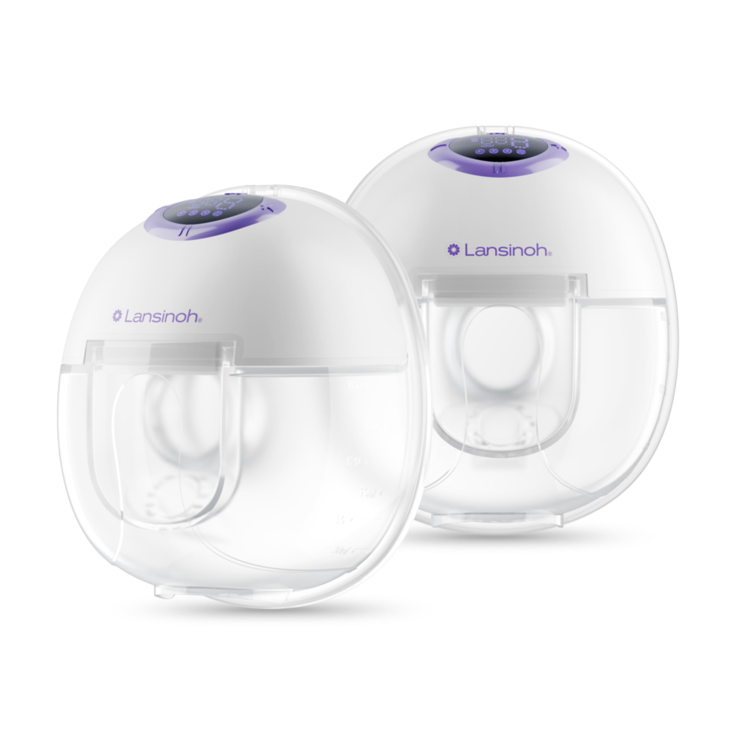 Lansinoh Discreet Duo Wearable Breast Pump, Hands Free Breast Pump, 4 Pumping Modes, 9 Levels Hospital Grade Suction, LED Display, Leak-Resistant Design, 2 Breast Flange Sizes Included: 24mm & 21mm