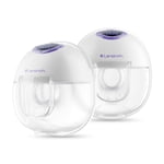 Lansinoh Discreet Pompe à sein duo, pompe à sein sans mains, 4 Modes de pompage, 9 Niveau d'aspiration à l'hôpital LED Affichage, design résistant aux fuites, 2 Tailles de brides mammaires incluses : 24mm & 21mm