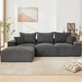 thumbnail image 1 of Modular Sectional Sofa with 2 Throw Pillows, 110 Inch Oversized Deep Seat L-Shaped Couch, Modern Grey Chenille Floor Sofa, Comfy Cloud Sleeper Sofa for Living Room, Bedroom, Office ﻿ ﻿ ﻿, 1 of 9