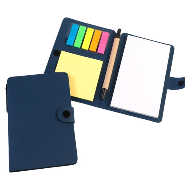 Blue Button Sticky Notes With Pen Self Stick Memo Pad Notepad Office School Planner Journal Writing Supplies Blue Reminder Notes Desk Companion