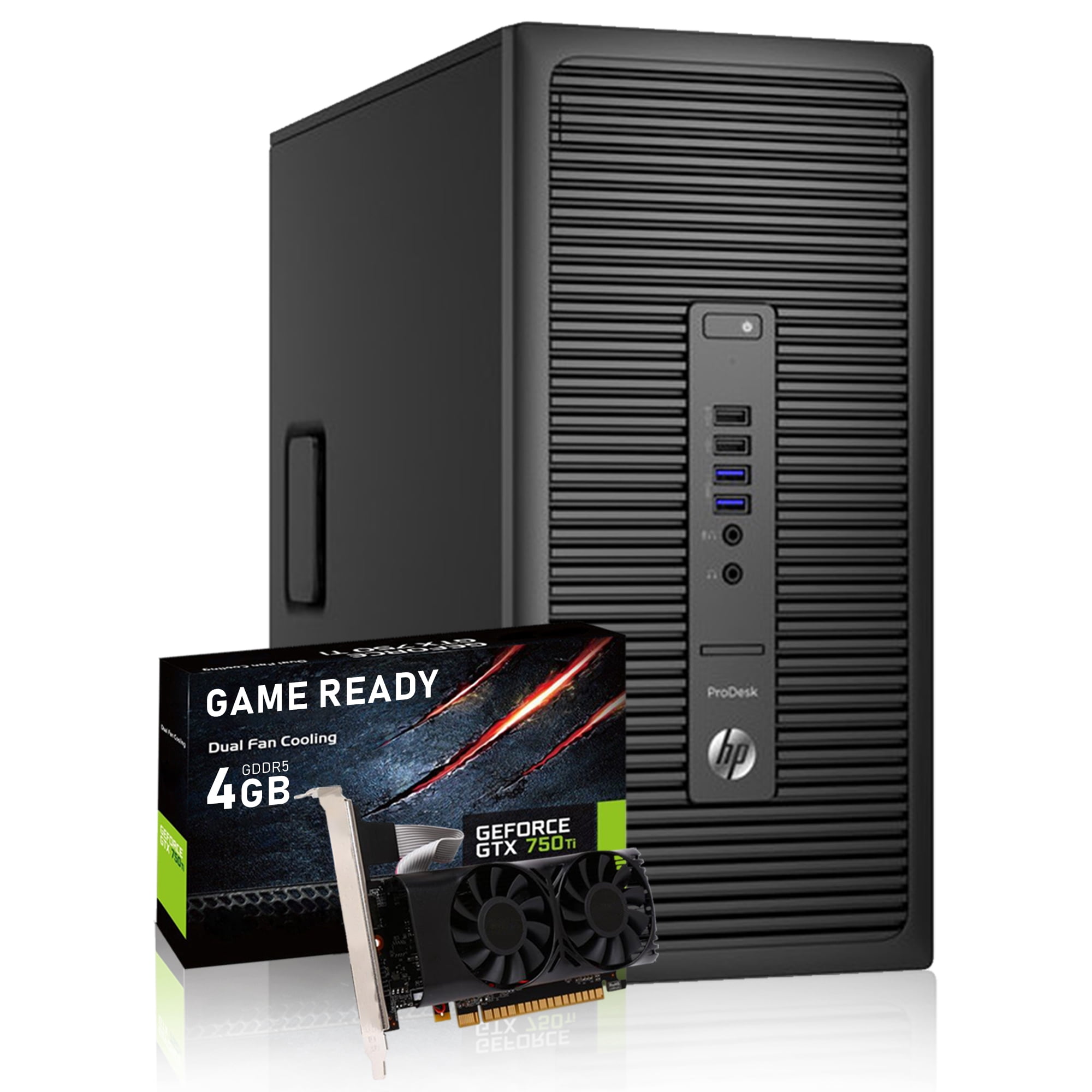 HP ProDesk Tower Gaming Desktop PC Intel I7-6700 up to 4.00 Ghz, 16GB DDR4 RAM, 512GB SSD, Nvidia GeForce GT 750 Ti DDR5 4GB Graphics Card, HDMI,New Keyboard & Mouse, WIFI, Windows 10 Pro