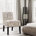 thumbnail image 3 of Topbuy Chaise d'Appoint Sans Bras Chaise de Loisirs Rembourrée à Motif Canapé Simple, 3 of 5