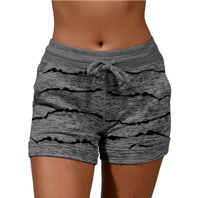 Dealovy Workout Shorts for Women Drawstring Casual Elastic Waisted Printed Loose Comfy Sports Shorts