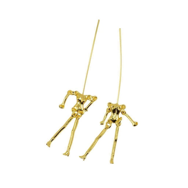 6 Pcs Corps de Squelette Humain Bricolage Poupées Pendentifs Fabrication de Bijoux Effets d'Éclairage, Or pour Moniteur