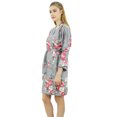 thumbnail image 4 of Bimba Robe de Demoiselle d'Honneur Grise à Manches 3/ Imprimée Florale pour Femme, Couvre-Maillot de Mariage-6, 4 of 7