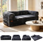 IMHome Convertible Sofa Bed (Gray) | 4 in 1 Modular Sofa Bed | Foldable Sleeper Sofa | High Density Foam Couch | Space Saving Furniture for Living Room, Guest Room, Apartment