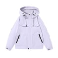 thumbnail image 1 of WRKEKC Men's Heavy-Duty Waterproof Workwear Raincoat Hooded Jacket with Multiple Utility Pockets for All-Weather Outdoor Construction and High-Visibility Work Commute Purple S, 1 of 7