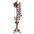 thumbnail image 1 of Giantex Coat Rack Free standing, Wooden Coat Rack Tree with 12 Hooks and Umbrella Stand, Entryway Hall Tree for Hats Clothes Handbags (Reddish Brown), 1 of 1