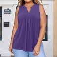 thumbnail image 4 of Posijego Débardeurs Grande Taille pour Femmes Blouse Habillée Col en V Sans Manches Plissée Décontractée pour le Travail, 4 of 7