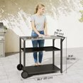 thumbnail image 3 of Outsunny Outdoor Grill Cart, Three-Tier Pizza Oven Stand, Black, 3 of 10