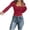 Wine, variant on Timegard Going out Tops for Women Lace Square Neck Slim Crop Tops Casual Comfy Long Sleeve Shirts Fall
