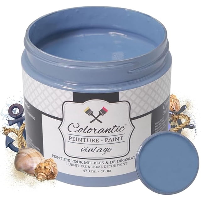 COLORANTIC | Sailor Chalk Paint | A calm blue grey | DIY Furniture Makeover & Home Decor | Matte Finish | 16 oz