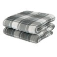thumbnail image 1 of Pure Warmth Microplush Electric Heated Warming Throw Blanket Grey Blue Cream Plaid, 1 of 1
