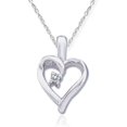 thumbnail image 1 of Diamond Solitaire Heart Pendant 14K White Gold With 18" Chain, 1 of 1