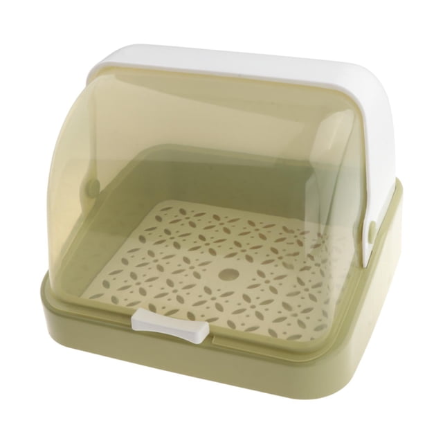 Siruishop Bottle Drying Rack Dustproof Drain Tray Storage Box for Bowl Chopsticks Dish green
