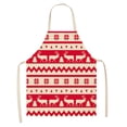 thumbnail image 1 of 1Pc Parent Adult the Family Kitchen Christmas Print Linen Family Aprons, 1 of 3