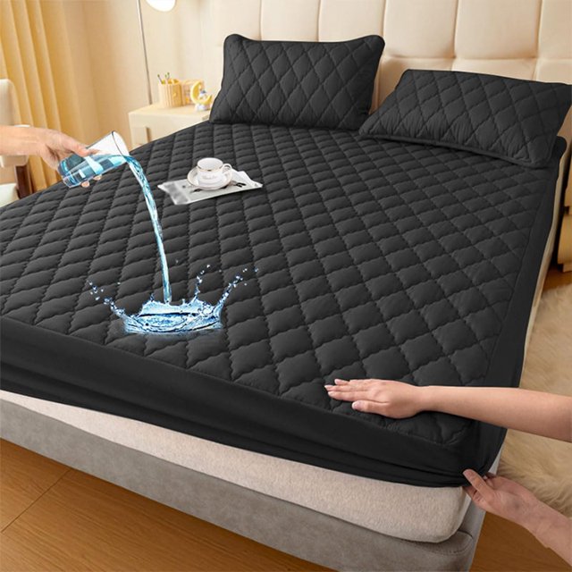 Waterproof Quilted Mattress Cover & Pillowcases Set,Waterproof Mattress Protector,Washable for Home, Bedroom, Hote