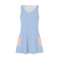 thumbnail image 3 of Timegard Robes pour Femmes Col en V Été Décontracté Robes T-Shirt Sortie de Plage Robe Débardeur avec Poches, 3 of 5