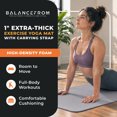 thumbnail image 2 of BalanceFrom GoCloud 71x24 Inches Extra Thick Yoga Mat 1-Inch High-Density Foam, Gray, 2 of 13