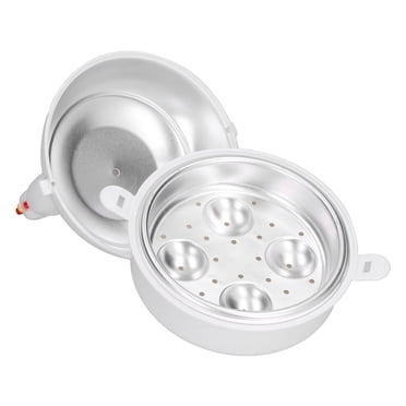Poacheur à Œufs, Intérieur en Aluminium Résistant à la Chaleur Blanc Cuisine 4 Fentes avec Boucles pour la Maison