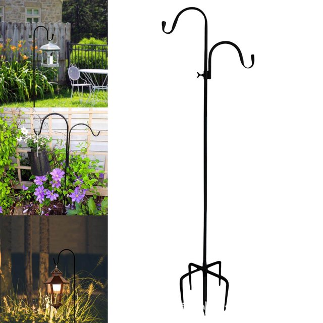 fastboy Outside Shepherds Hook Garden Ground Plant Stand for Plant Stand Hanger