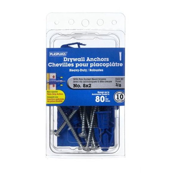 #8 Heavy Duty Plasplug Drywall Anchor 10 Pieces