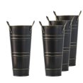 thumbnail image 4 of Abbracc 4 Pieces French Floral Bucket Container Pots for Deck Black, 4 of 9