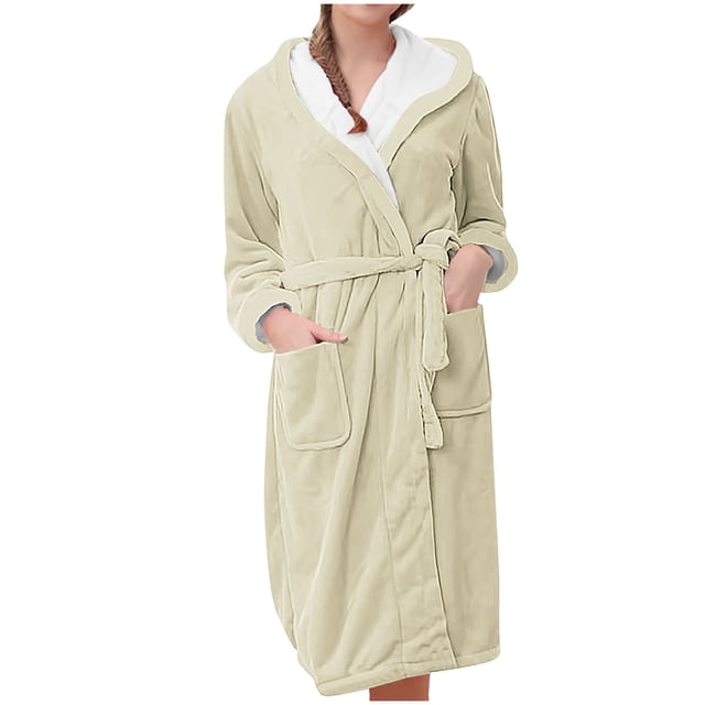 Birdeem Robes pour Femmes Vêtements d'Intérieur pour Femmes Flanelle Pyjamas à Capuche Peignoirs Longs Pyjamas et Pyjamas