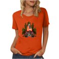 thumbnail image 1 of Dadaria Tee pour Femmes Chemise Orange Manches Courtes T-Shirt Col Rond Hauts Été Chandail Blouses 2TG, 1 of 5