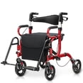 thumbnail image 1 of Costway Déambulateur à Roulettes avec Siège, Déambulateur Pliant avec Roues de 8 Pouces, Supporte jusqu'à 350 Lb, 1 of 10