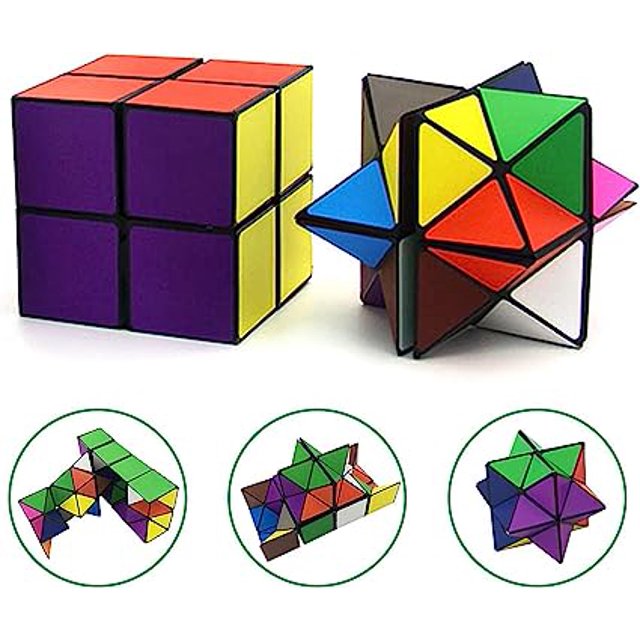 Ensemble de cubes Magiques en Forme d'Étoiles pour Enfants et Adultes