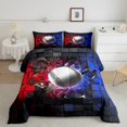 thumbnail image 2 of Erosebridal Baseball Bedding King Comforter Set,Sport Theme Down Comforter,Geometric Decor,Reversible, 2 of 7