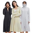 thumbnail image 1 of Fjuchai Veste de Protection Solaire UV à Manches Longues UPF 50+ pour Femmes avec Capuche Zippée et Poches, 1 of 8