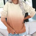 thumbnail image 3 of RKSTN Chandails pour Femmes Mode Automne 2023 Couleur Dégradée Chandail à Manches Longues Grande Taille Coupe Ample Col Rond Chandail Doux, 3 of 5