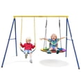 thumbnail image 1 of Gymax Swing Frame Stand with 2 Swing Set Swing Sets for Backyard w/ Ground Stakes, 1 of 10