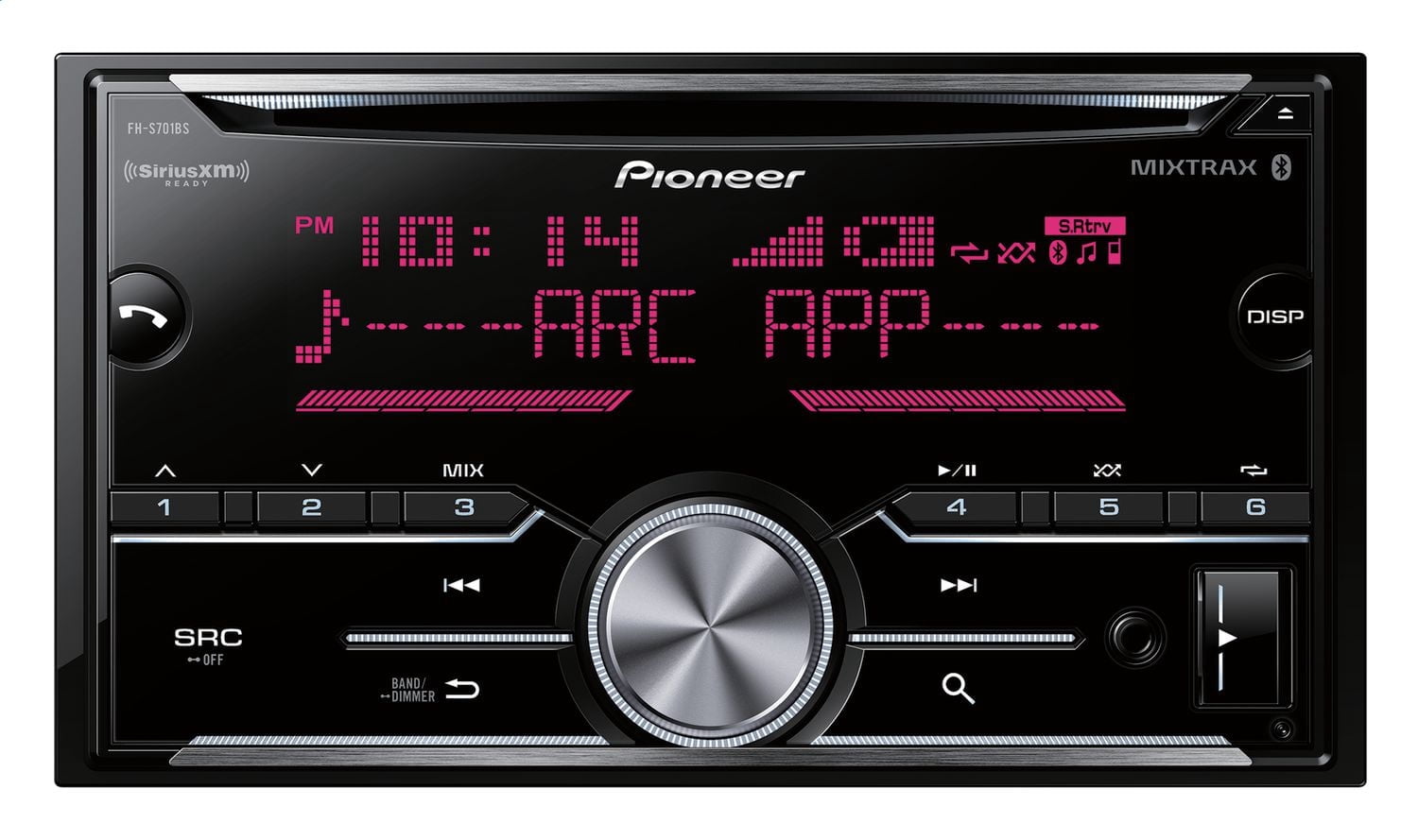 Pioneer - FH-S701BS -Double DIN CD Receiver with Enhanced Audio Functions, Improved Pioneer ARC App Compatibility, MIXTRAX®, Built-in Bluetooth®, and SiriusXM-Ready™