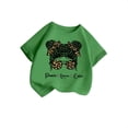 thumbnail image 3 of LUOGENLI T-Shirt pour Filles Enfant Filles Mignon Graphique Col Rond Manche Courte Tee Été Décontracté T-Shirt Maxi Chemises pour Filles Vert 9-10 Ans, 3 of 5