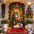thumbnail image 2 of Qiulaii 3 Pcs Rideau de Porte Festif Père Noël - Décoration de Fête pour Porte d'Entrée et Mur, Tissu Polyester Durable, Installation Facile Décoration Intérieure Extérieure 35*71 Po, 2 of 6