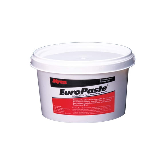 Myers EuroPaste Waterless Wax Type Tire Lubricant for Easier Mounting of Car, Truck, Bus, and OTR Tires, and Aid in Bead Seating, Low Profile Bucket for Wide Lube Bucket Holders, (8 lbs)