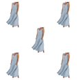 thumbnail image 2 of pitrice Femmes Été Coton Lin Robe Sans Manches Col Rond Boho Vintage Style Plage Couleur Unie en Vrac Kaftan Porter Tous les Jours Bleu Ciel / XL 5Set, 2 of 6